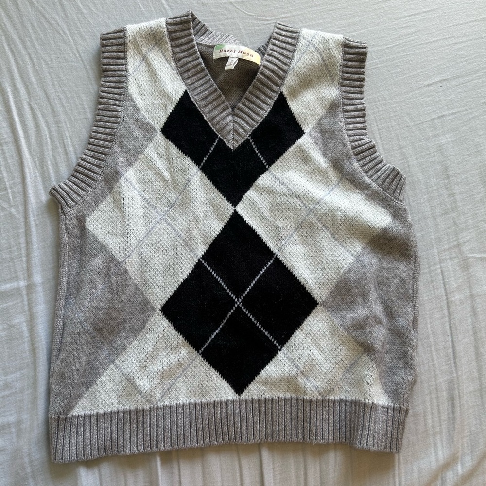 Gray sweater vest